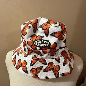 Petals and Peacocks Butterfly Bucket Hat